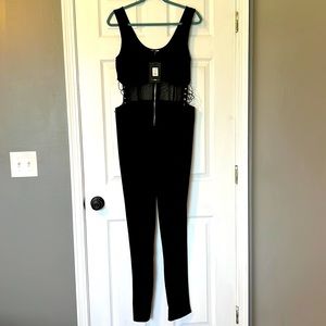 NWT Fashion Nova jumpsuit with mesh and side cutouts